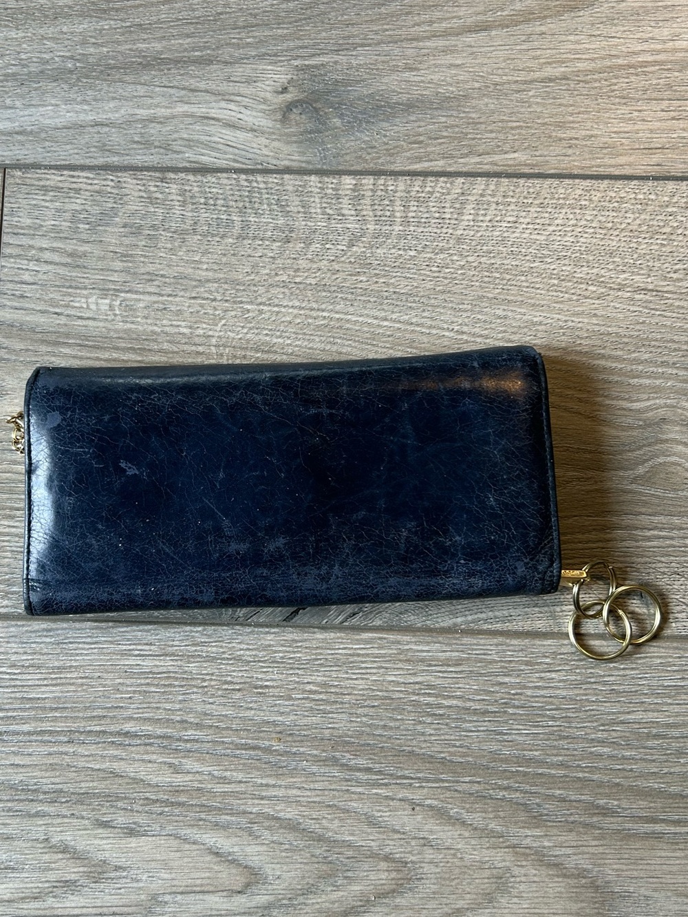 Vintage The Original Hobo Rachel Continental Wallet Genuine Leather Blue - Picture 3 of 11